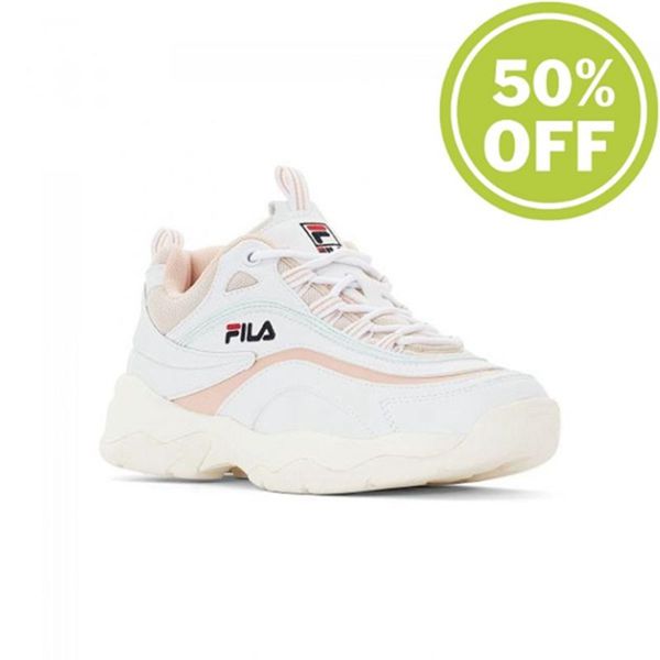 Fila Ray Low Wmn Women's Sneakers - White/Rose,NZ 768-16089